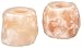 Himalayan Glow Set WBM 3002A, (3.3 lbs.) 3.5 inches. Home Décor Natural Style Hand Carved Pink Salt Rock 1 Hole Tealight Candle Holder, Set of 2