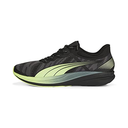 Image of PUMA Mens Redeem Profoam Running Shoe, PUMA Mens Black-Fast Yellow, 11.5
