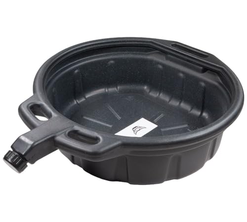 Mytee Products Automotive Oil Drain Pan - Black Plastic Anti Splash, Motor Large Oil Drip Catcher Pan for Changing Oil, Spill-Proof Design - 4.25-Gallon