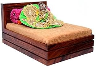 Kunjal Furniture Premium Solid Sheesham Wood Double Bunk Bed with 2-Drawer Storage – Kids Bed with Ladder and Guardrails (Natural Finish) (Walnut, Laddu Gopal)
