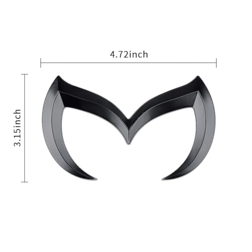 Image of SuPoo for Mazda Black Sporty Metal Evil 'M' Rear Trunk Badge Decal Emblem Glossy 3 5 6