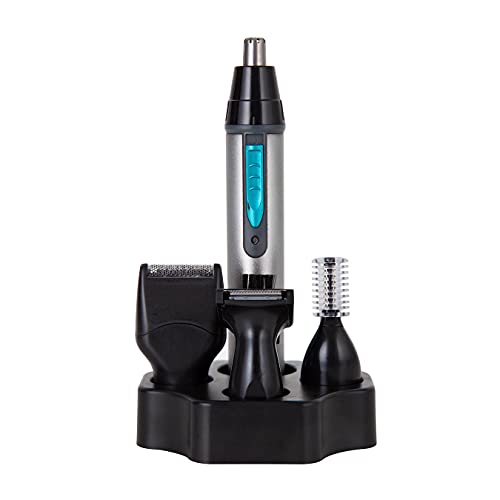 Carmen C81086 Titan 4-in-1 Cordless Nose, Ear and Hair Trimmer with USB Cable, Titanium