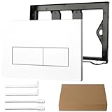 WC Drückerplatte,Ersatzplatte für Doppelspülung,Spülgriff Baugruppe und Befestigungsrahmen,Ersatzteil für Wassertank, Kompatibel mit den Spülplatten der Serien Geberit Sigma 01/20/30/50,UP 300/320