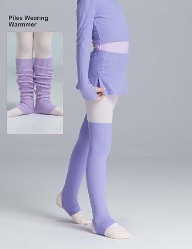 Image of Girls Leg Warmer Knitted Workout Socks for Ballet, Athletic Legsleeve for Dance Warm up