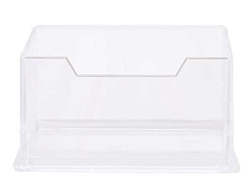 Desktop Business Card Holder Clear Acrylic Single Compartment - Elegant And Modern Design For Your Home Or Work Office. By Mega Stationers #TOP2