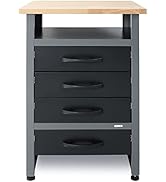 Ondis24 Werkbank Bernd Plus Werktisch mit 4 Schubladen 60 x 60 x 95(H) cm Buchenholzarbeitsplatte