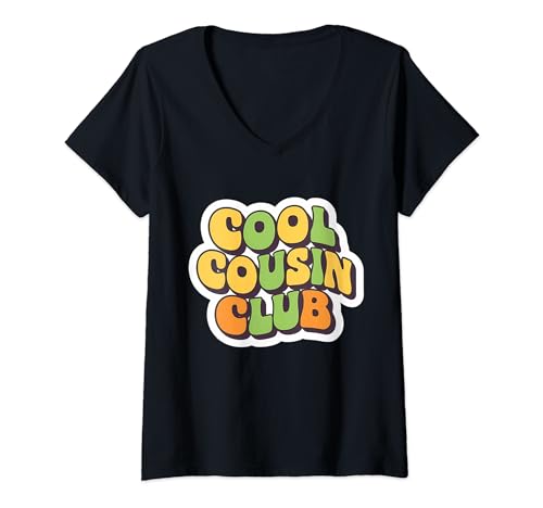 Femme Cool Cousins Club Kids Groovy assorti T-Shirt avec Col en V