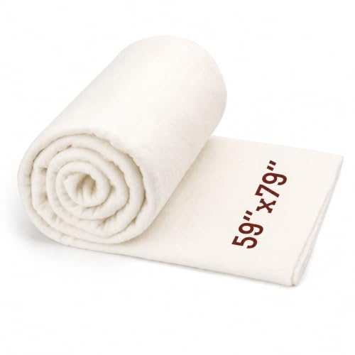 KAQRHFT Natural Cotton Batting Natural Cotton Quilt Batting for Quilts 59 x 79 Inch Light Weight Purely Natural All Season Quilt Batting for Quilts Craft and Sewing Handmade Quilts & DIY