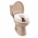 Raised Toilet Seat Cushion 10cm, Soft Toilet Seat Riser with Secure Straps, Bathroom Mobility Aid for Elderly, Disabled & Post Surgery Recovery, Wipe Clean PU Cover with Foam Core, 35cm Fit