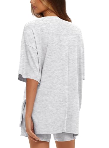 Darong Women's Two Piece Loungewear Set Summer Casual Boxy Shirts Drawstring Shorts Matching Airport Travel Outfit4