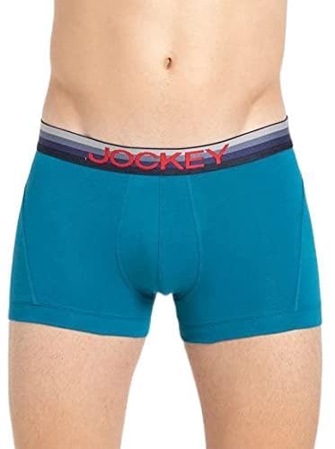 Image of Jockey US20 Men's Super Combed Cotton Elastane Stretch Solid Trunk with Ultrasoft Waistband