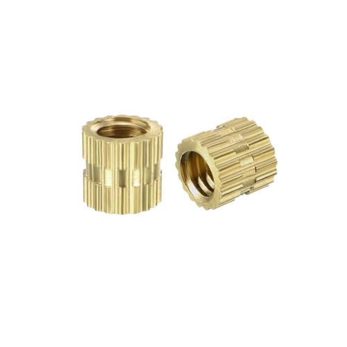 TOP-VIGOR 50Pcs Threaded Insert Knurled Nuts, M4 x 5mm x 5mm OD Brass Female Thread Knurled Nuts, Embedment Nut Insert for 3D Printer