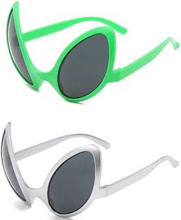 2個セット 宇宙人サングラス エイリアン サングラス 宇宙人 眼鏡 コスプレ眼鏡 エイリアン 仮装 コスプレ ハロウィンパーティー小道具 コスプレ眼鏡 エイリアン ノベルティメガネ アクセサリーパーテphotoboothの小道具 ィー用品の装飾のギフト グリーンフレームグレーレンズ シルバーフレームのグレーレンズ