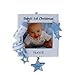 Personalized Photo Frame Baby Christmas Ornament (Blue)