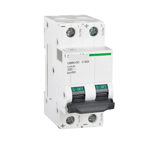 Disjoncteur miniature C65N-DC 2P pour la protection des circuits de type CC 1A - 4