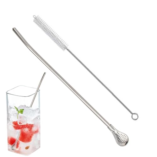 Cuillère à la pale - en acier inoxydable à consommation de cuillère à la cuillère à longerons passoires de passes - Filtre Filtre Paigne - Pipe d'infuseur à thé à feuilles lâches, Bombouls réutilisabl