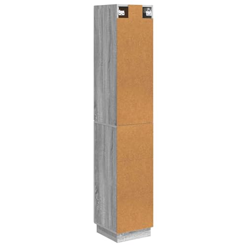 Armario moderno para salón con 4 compartimentos de madera gris Sonoma 8