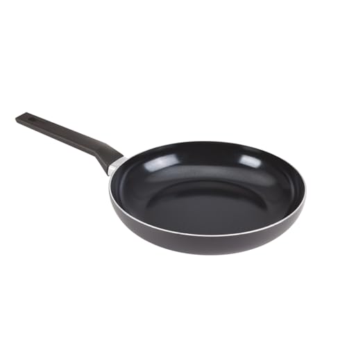 QDESIGN BLACK+ - Juego de 3 estufas de aluminio ultra antiadherentes, sin PFOA + 3 tapas de cristal, para todo tipo de fuegos, incluida inducción, compatible con horno, lavavajillas y nevera, color