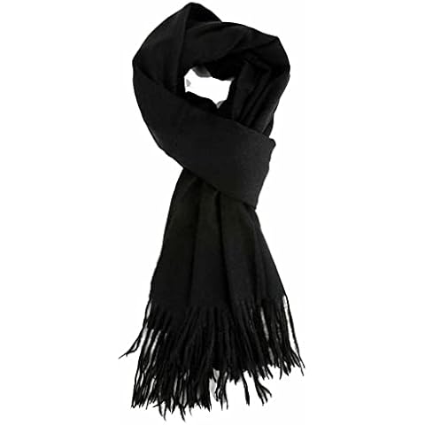 FAIRY BOUTIQUE Mens Scarf Cashmere Tassel Scarves Unisex Warm Winter Long Wool Scarves Neck Wrap Shawl (Black One Size) Cover