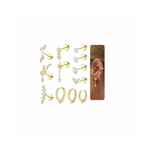 Adramata 12Pcs Helix Piercings Chirurgenstahl...