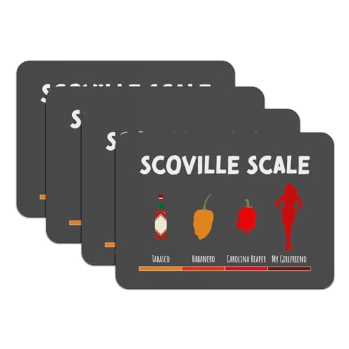 Sets de table caoutchouc noir grand format antidérapants motif piment - 2