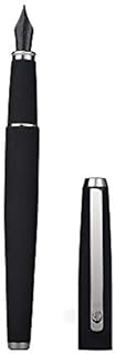 Matte Black Fountain Pen Medium Nib, Warrior Series, Classic Design with Converter and Metal Pen Box by Hongdian