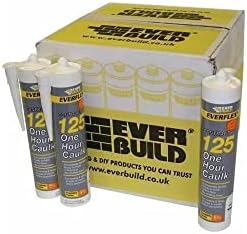 (25 Pack) EverBuild Everflex 125 White One Hour Decorators Caulk 300ml
