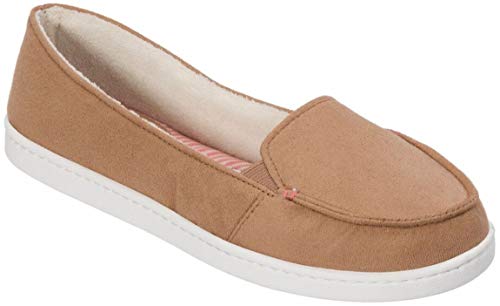 Dearfoams Women's StepOut Mocasin est Fantastique pour Voyager, très léger et Confortable avec Notre célèbre Plante à mémoire de Forme - Marron - Gris-Beige (Driftwood), 39 EU EU Cover