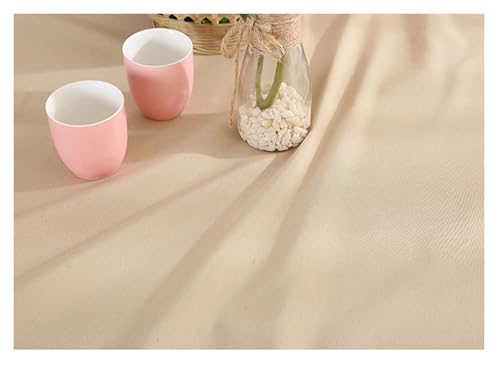 Nappe polyester 140x250 cm beige rectangle anti tache lavable pour table de cuisine - 4