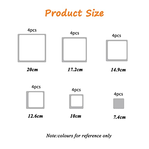 24Pcs Mirror Wall Stickers, Mirror Stickers,Square Mirror Stickers Living Room Wall Decor, Mirror Wall Decor For Wall Decor Sticker (Sliver) #TOP1