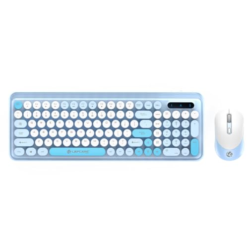Image of Lapcare Ramon 1 Wireless Keyboard & Mouse Combo WL-105 | 2.4GHz Wireless Nano USB Receiver | 101 Retro UV Printed Keys | 12 Multimedia Hotkeys | 3200 DPI Adjustable Mouse | Ergonomic Design