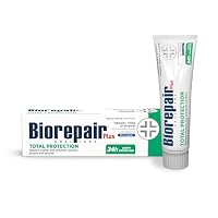 BIOREPAIR Plus Total Protection - Fluoride Free Hydroxyapatite Toothpaste, Repairs Enamel & Prevents Cavities Plaque and Erosion, Toothpaste for Sensitive Teeth - Oral Care, 75ml, Made in Italy