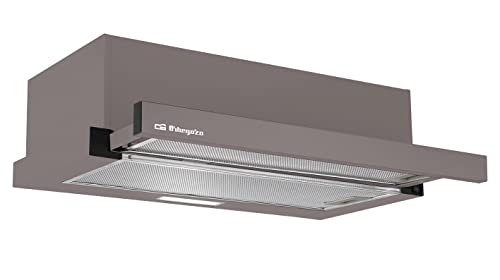 Orbegozo TL 07160 MA Hotte télescopique 60 cm, capacité d'extraction 308,2 m3/h, 3 niveaux de puissance, 2 filtres en aluminium détachables, éclairage LED