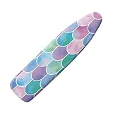 Bügelbrettbezug 150X50 Blau, Lila, Grün mit Schnurbindung & Stretch System - Hitzebeständig, Reflektierend, Waschbar Strapazierfähig und Leicht Anzubringen Bügelbrett Bezug