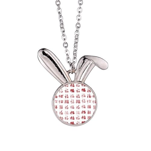 Pendentif lapin rouge de Chine collier bijoux fantaisie chaîne ajustable