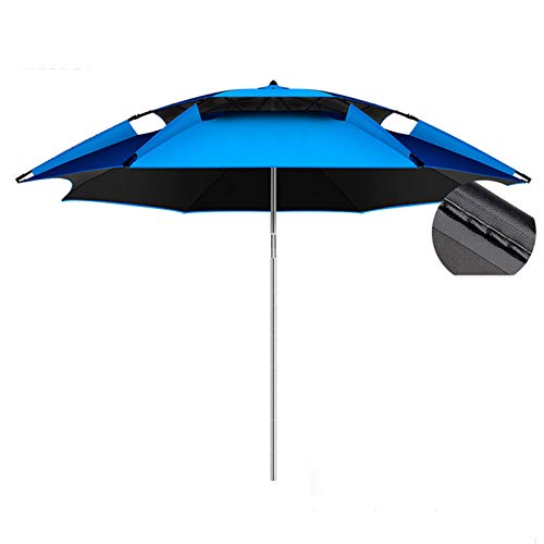 HLMBQ Sombrilla Playa protección UV,Parasol para terraza Plegable,Paraguas Sol función de inclinación,Fibra Vidrio Ligero Pantalla,Pescar Exterior Camping Verde 2/2.2/2.4/2.6m Cover
