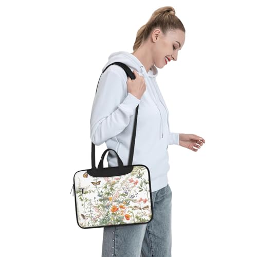 Maletín para portátil con estampado de flores y mariposas miniatura 7