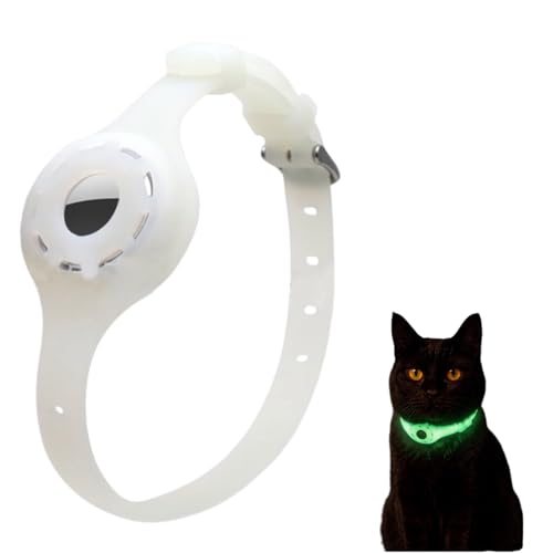 LiRui.R Locator Protector Silicone Luminous Collar Adjustable Loss Prevention Eye-catching Pet Collar for Cats and Small Dogs(Luminous Green)