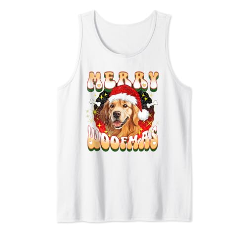 Cute Merry Woofmas Christmas Dog Mom Design Camiseta sin Mangas