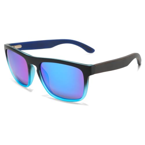 Lunettes de soleil polarisées pour homme avec monture carrée surdimensionnée classique