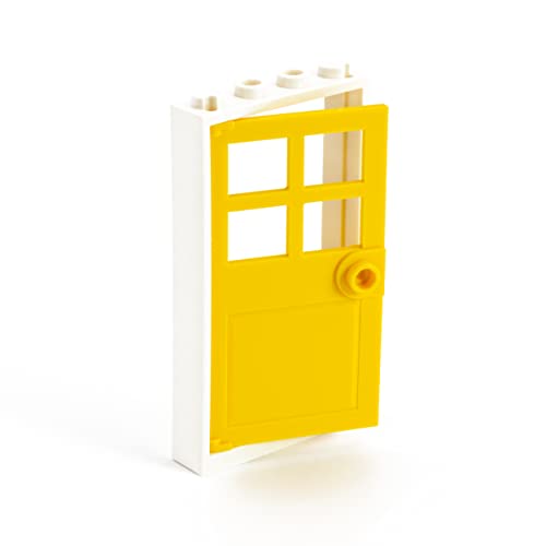 Bricks - Cornici con Porta, 2 Pezzi, 1 x 4 x 6, Colore: Bianco/Giallo - Lego - Immagine 3