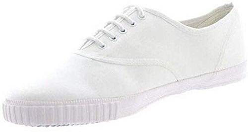 Dek Kids Unisex Junior Lace White Canvas Gym Sneakers (1 Youth Us) (White) #TOP6