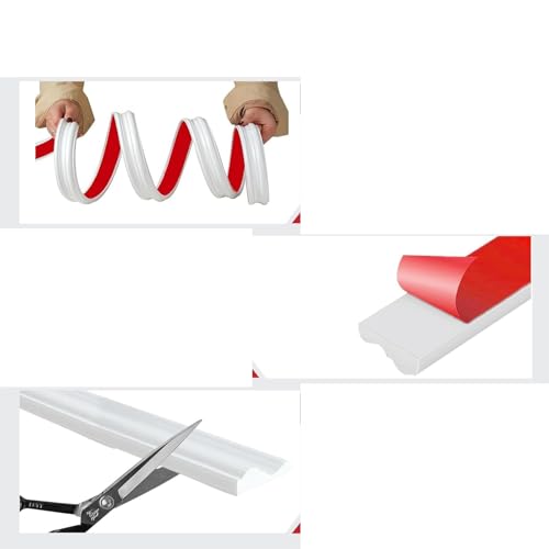 Molduras de pared autoadhesivas y tiras de papel tapiz para decoración de baños y techos 5