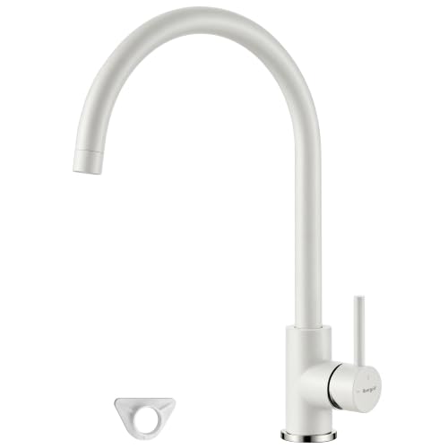 GRIFEMA G4001W Grifo Cocina Acero Inoxidable, Caño Alto Giratorio 360°