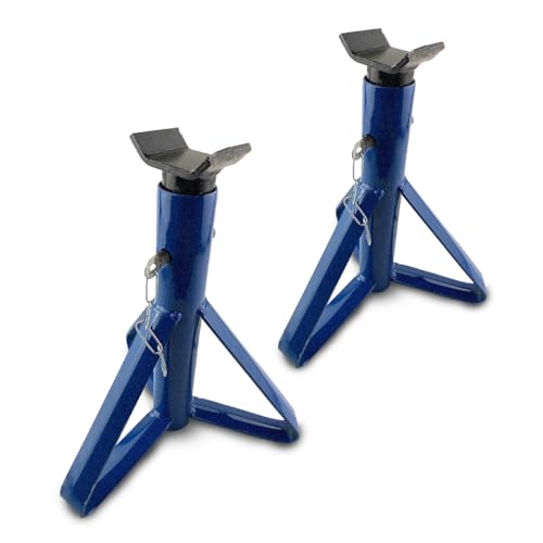 Kit 2 Cavaletes Automotivos de Apoio 2 Ton Cada Tripé Ajustável em Aço Galvanizado com 4 Alturas para Carros, Oficinas Mecânicas e Manutenção Profissional Feron duas toneladas