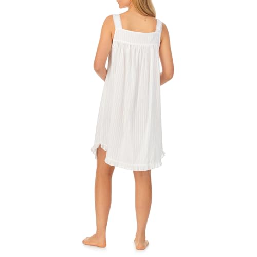 Eileen West Sleepwear & Loungewear for Women - Dobby Stripe Collection - 100% Cotton Lightweight Short Chemise Nightgown3