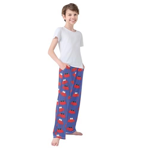 Boys' Pants Crab Beach Blue Pattern Long Bottoms Jogger Pants Elastic Waist Trousers with Pockets S-XL4