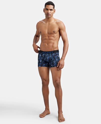 Image of Jockey FP23 Men's Super Combed Cotton Elastane Stretch Printed Trunk with Ultrasoft Waistband