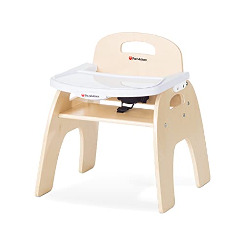 Foundations Easy Serve Low Wood Feeding Chair With Removable Tray And 3-Point Harness (11 Inch Seat Height) #TOP10
