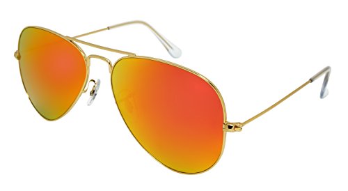 Edge I-Wear Quality Metal Aviators Sunglasses for Small Face Men Women W/Premium Mineral Lens QME08-IRRV-3402(G.rrv)2